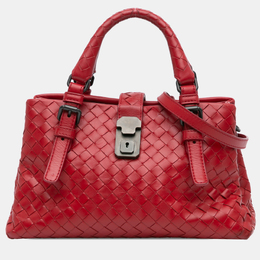 Bottega Veneta Red Nappa Intrecciato Roma Mini Satchel 1153297