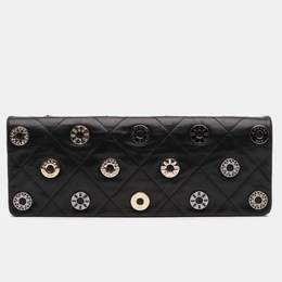 Chanel Black Quilted Calfskin Star Attitude Grommet Fold Over Clutch 1154566