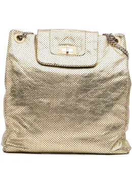 Chanel 2008-2009 Perforated Crackled Metallic Calfskin Drill tote bag 30421093