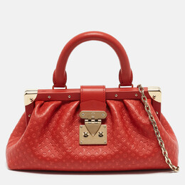 Louis Vuitton Red Nanogram Leather Clutch 1154579