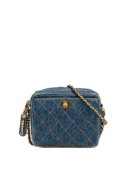 Chanel 1996-1997 CC Quilted Denim Turnlock Camera Bag crossbody bag 30419239