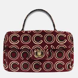 Chanel Bordeaux Velvet Coco Top Handle Bag 1155564