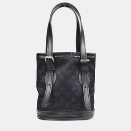 Louis Vuitton Black Monogram Satin Little Bucket Bag 1155458