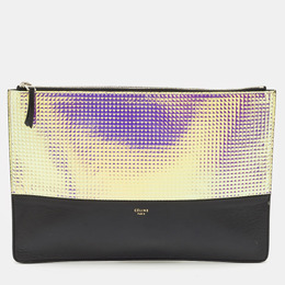Celine Black Holographic Leather Solo Clutch 1154959