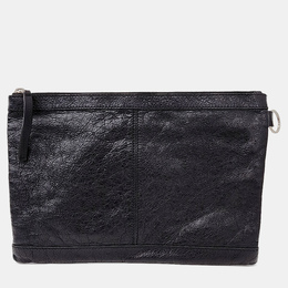 Balenciaga Black Leather Motor Clip Clutch 1154864