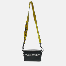 Off-White Black Leather Sculpture Binder Clip Crossbody Bag 1154250