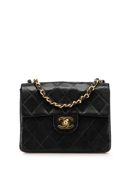 Chanel 1986-1988 Mini Square Classic Lambskin Single Flap crossbody bag 30441033