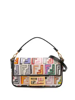 Fendi 2010-2024 Chinese Valentines Day Mini Zucca Embroidered Canvas Baguette satchel 30441092