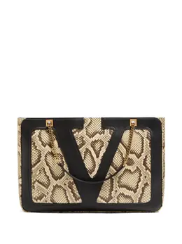 Valentino Garavani snakeskin-patterned leather tote bag 29701234