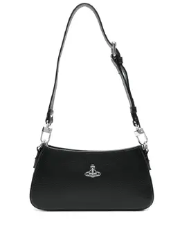 Vivienne Westwood Orb-plaque leather shoulder bag 30294619