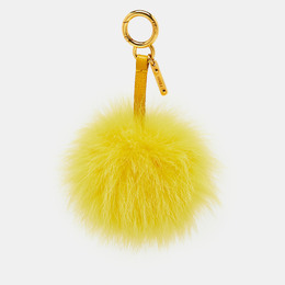 Fendi Yellow Fox Fur Pom Pom Bag Charm 1156321