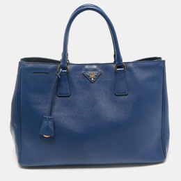 Prada Blue Saffiano Lux Leather Large Gardener's Tote 1156071
