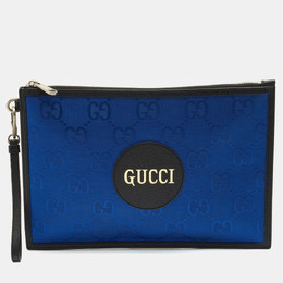 Gucci Blue/Black GG Nylon and Leather Off The Grid Clutch 1156092