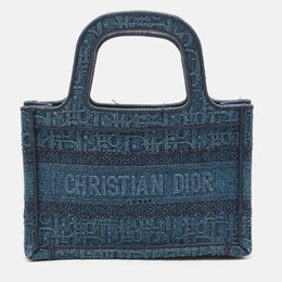 Christian Dior Blue Oblique Embroidered Denim Mini Book Tote 1156090