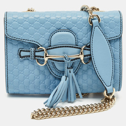 Gucci Blue MicroGuccissima Leather Mini Emily Chain Crossbody Bag 1155851
