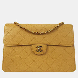 Chanel Beige Calfskin Jumbo Classic Flap Shoulder Bag 1155591