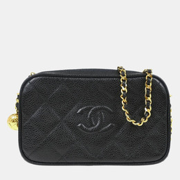 Chanel Black Calfskin Leather CC Camera Bag 1155589