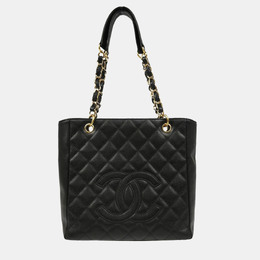 Chanel Black Calfskin Petite Shopping Tote Tote Bag 1155558
