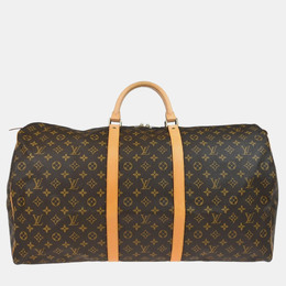 Louis Vuitton Brown Monogram Canvas Keepall 60 Duffle Bag 1155499