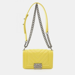 Chanel Yellow Lambskin Small Leather Boy Chanel Shoulder Bag 1156935