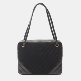 Chanel Black Chevron Lambskin and Jersey Shoulder Bag 1156902