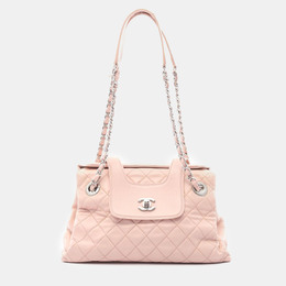 Chanel Pink Matelasse Lambskin Leather Chain Shoulder Bag 1156915