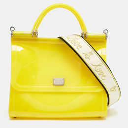 Dolce & Gabbana Yellow Rubber Miss Sicily Top Handle Bag 1156485