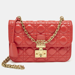 Christian Dior Red Cannage Leather Medium Christian DiorAddict Shoulder Bag 1156519