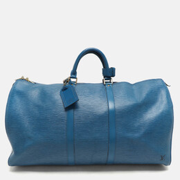 Louis Vuitton Blue Epi Leather Keepall 55 Bag 1156080
