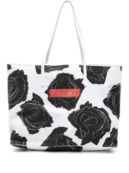 Marni large floral-printed tote bag 30255671