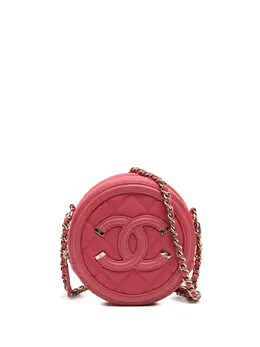 Chanel 2019 Caviar CC Filigree Round crossbody bag 30468213