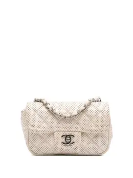 Chanel 2014 Mini Perforated Lambskin Punch Flap crossbody bag 30468150