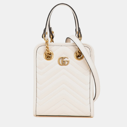 Gucci White Mini GG Marmont Matelasse Leather Satchel 1157240