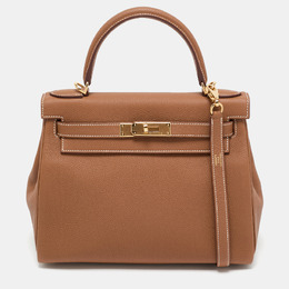 Hermes Gold Togo Leather Gold Finish Kelly Retourne 28 Bag 1157278