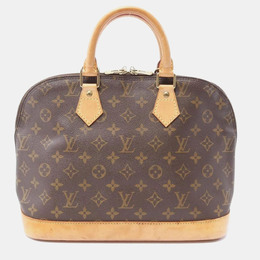 Louis Vuitton Alma Hand Zipped Bag Monogram Canvas Brown Lv 1157054