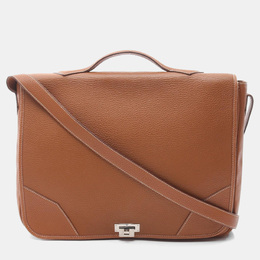 Hermes Gold Taurillon Clemence Leather Victoria Messenger Bag 1156994