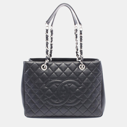Chanel Black Leather Grand Shopping Tote Bag 1156958