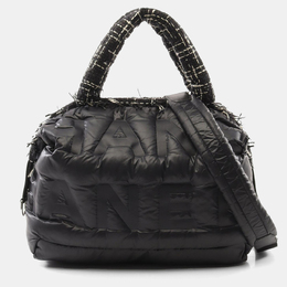 Chanel Black Nylon Coco Tweed Doudoune Bowling Bag 1156959