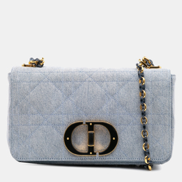 Christian Dior Blue Medium Denim Macrocannage Caro Bag 1156693