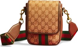 Сумка Gucci x Palace GG-P Canvas Messenger Bag With Web Shoulder Strap Beige, бежевый 723142 fabcx 8345 | tan