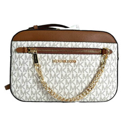 Сумка Michael Kors Jet Set East West Chain, коричнево-белый 214050