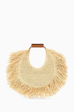 Staud Moon Tote Bag in Raffia 218190963_7762