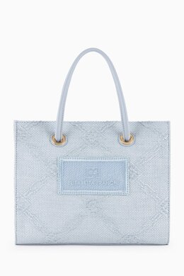 Elisabetta Franchi Small Tote Bag in Jacquard Raffia 217858494_181