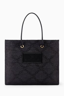 Elisabetta Franchi Large Tote Bag in Jacquard Raffia 217858572_13