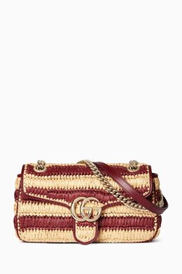 Gucci GG Marmont Shoulder Bag in Raffia 218396913_195