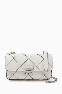 Michael Kors Small Tribeca Shoulder Bag in Woven Leather 218204809_26