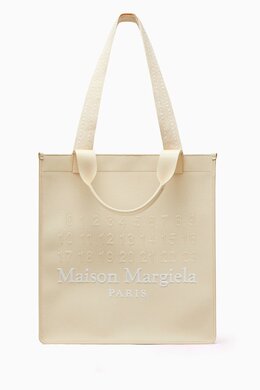 Maison Margiela Cabas Vertical Shopping Bag in Toile Fabric & Leather 217886692_199