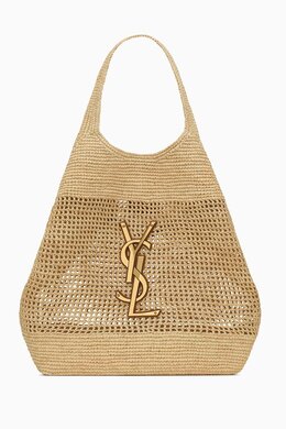 Saint Laurent ICARE Shopping Bag in Raffia 216882656_7762