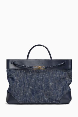 Bottega Veneta Large Andiamo Bag in Denim Bouclé & Leather 217853044_14