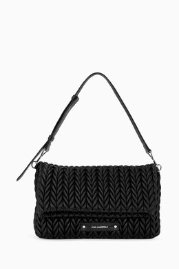 Karl Lagerfeld K/Weave Large Shoulder Bag in Leather 218182480_13
